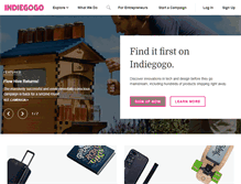 Tablet Screenshot of beta.indiegogo.com