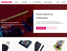 Tablet Screenshot of indiegogo.indiegogo.com